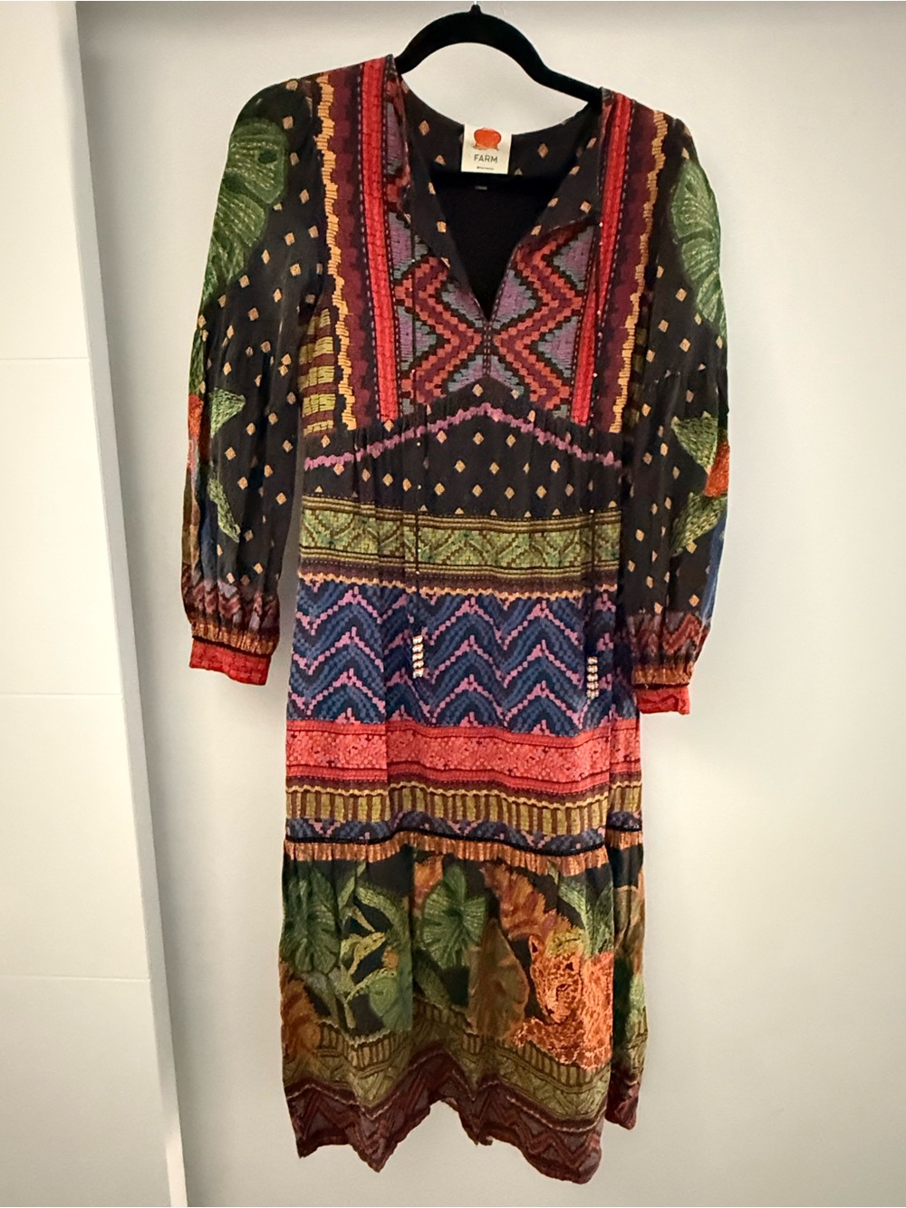 Farm Rio Multicolor Forest Tapestry Midi Dress